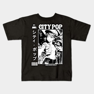 Retro Manga City Pop Vaporwave Aesthetic Anime #7 Kids T-Shirt